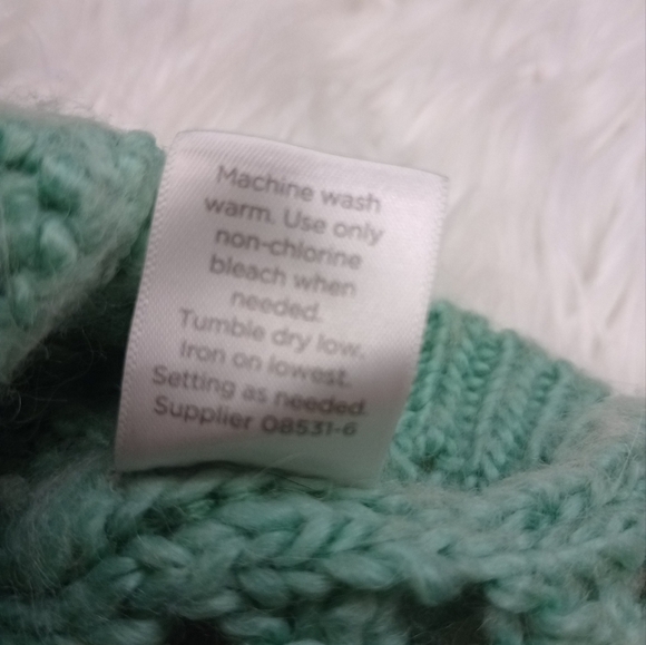 JCP Cable-knit Turquoise Cropped Women's Sweater Size PXL Pullover - Picture 13 of 14